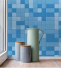 Adesivo De Parede Azulejo Pastilha Azul