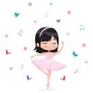 Adesivo de Parede Bailarina Asiática para Quarto de Menina Adesivo de Parede Bailarina Asiática para Quarto de Menina