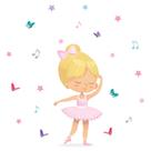 Adesivo de Parede Bailarina Loira para Quarto de Menina Adesivo de Parede Bailarina Loira para Quarto de Menina