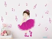 Adesivo De Parede Bailarina Notas Musicais Adesivo De Parede Bailarina Notas Musicais