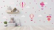 Adesivo De Parede Balão Kit Nuvens Estrelas Quarto