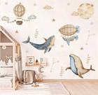 adesivo de parede baleias aquarela balão tubarão lua estrelas nuvens decoração quarto sala adesivo de parede baleias aquarela balão tubarão lua estrelas nuvens decoração quarto sala
