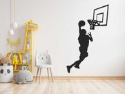 adesivo de parede basquete jogador cesta decoração esportes