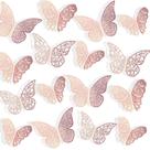 Adesivo de parede Bememo 3D Butterfly 72 peças douradas