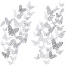 Adesivo de parede Bememo 3D Butterfly 72 peças em prata