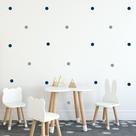 Adesivo De Parede Bolinhas bolas decorativas 4cm Cinza claro E Azul marinho 168 unidades