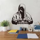Adesivo de parede Boxing Fighter Fitness Gym Decor PVC Self-Adh