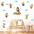 adesivo de parede branca de neve e os 7 anões decoração quarto de meninas brinquedoteca