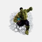 Adesivo de Parede Buraco Falso Recortado 3d Hulk PPDAD006