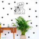 adesivo de parede cachorro gato patinhas de animais decoração petshop quarto sala adesivo de parede cachorro gato patinhas de animais decoração petshop quarto sala