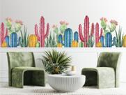 Adesivo de Parede Cactus Coloridos Boho