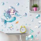 Adesivo de parede Cartoon Mermaid and Bubbles PVC 40x59cm