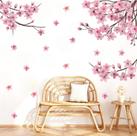Adesivo de Parede Cerejeira Galhos Aquarela Flores Arvore Decoração Quarto Sala