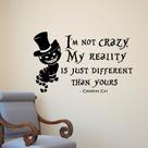 Adesivo de parede Cheshire Cat I'm Not Crazy, decoração autoadesiva Adesivo de parede Cheshire Cat I'm Not Crazy, decoração autoadesiva