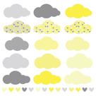 Adesivo de Parede Chuva de Amor Clássico Amarelo e Cinza