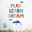 Adesivo de parede Colorful Play Learn Dream Motivational Quote
