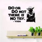 Adesivo de parede com citação de Yoda Do or Do Not” para fãs de Star Wars