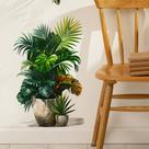 Adesivo de parede com vegetação pintada à mão para decoração de casa e quarto