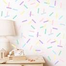 adesivo de parede confetes coloridos candycolors palitos decoração quarto sala