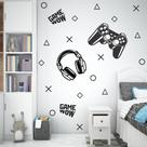 Adesivo de Parede Controle Fone Games Botão Sala Jogos Play