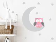 adesivo de parede corujinha na lua decoração infantil adesivo de parede corujinha na lua decoração infantil