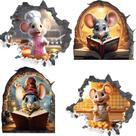 Adesivo de parede Creative Cartoon Mouse para cozinha ou sala de estar