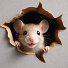 Adesivo de Parede Criativo Ratinho Escondido 3D Decorativo para Casa Sala Quarto Armários Sticker