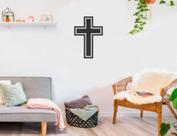 Adesivo De Parede Cruz Fé Jesus Cristo Religião Oração Sala Quartos Decoração Reflexão Silhueta Deus