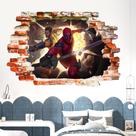 Adesivo de parede Deadpool and Wolverine 3D Marvel Decor