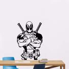 Adesivo de parede Deadpool para decoração de casa personalizável 45x50cm