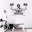 Adesivo De Parede Decoração Academia Fitnes Esporte Musculo
