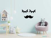 adesivo de parede decoração cílios e bigodinho preto adesivo de parede decoração cílios e bigodinho preto