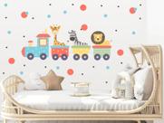 adesivo de parede decoração infantil animais trem comitiva adesivo de parede decoração infantil animais trem comitiva