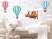 adesivo de parede decoração infantil snoopy aviador e balões peanuts charlie desenho animado adesivo de parede decoração infantil snoopy aviador e balões peanuts charlie desenho animado