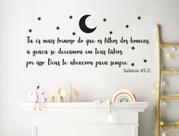 Adesivo De Parede Decoração Religiosa Salmos 45,2 Bíblia lua estrelas