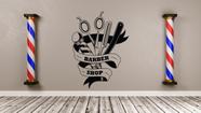 Adesivo de parede decorativo barbearia, cabeleireiro