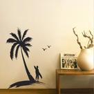 Adesivo De Parede Decorativo Decal Sala Palmeira E Surfista