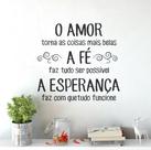 Adesivo De Parede Decorativo Frase Amor Fé Esperança Adesivo De Parede Decorativo Frase Amor Fé Esperança