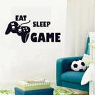 Adesivo de Parede Decorativo Gamer Eat Sleep Game