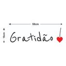 Adesivo De Parede Decorativo Gratidão Com Coração Vermelho