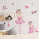 Adesivo De Parede Decorativo Infantil Bailarina Love Ballet