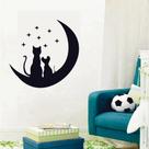 Adesivo de Parede Decorativo Lua Gato e Rato Pet Shop Love