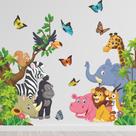 Adesivo de parede Desenho animado de animais florestais para quarto de crianças ou berçário