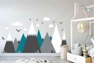 Adesivo de parede DXLING Grey Cream Mountains para quarto de crianças JW373