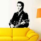 Adesivo de parede Elvis Presley Guitar Portrait para decoração de casa