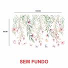 Adesivo de Parede em Recorte sem fundo flores supensas cascatas e borboletas 100x60 - GVS DECOR Adesivo de Parede em Recorte sem fundo flores supensas cascatas e borboletas 100x60 - GVS DECOR
