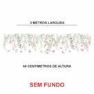 Adesivo de Parede em Recorte sem fundo flores supensas cascatas e borboletas 200x48 - GVS DECOR