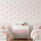 Adesivo de Parede Estrelas Aquarela Rosa 54un Cobre 4m²