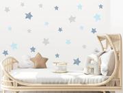 adesivo de parede estrelas riscadas azul e cinza adesivo de parede estrelas riscadas azul e cinza