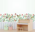 Adesivo de Parede Florais e Pássaros Folhagem Boho